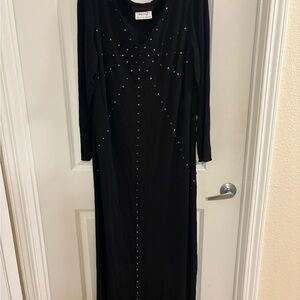 Saks Fifth Avenue Black Long Sleeve Dress with Studded Detail